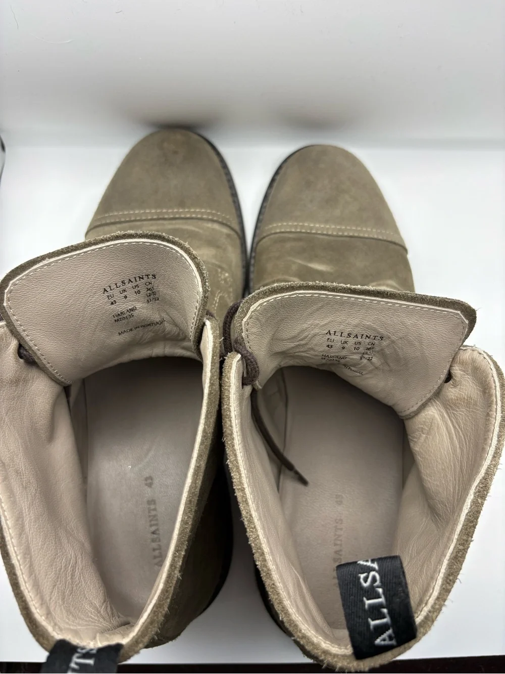 AllSaints Taupe Suede Chukka Boots